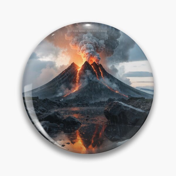 Item preview, Beauty in the Darkest Storm – Dramatic Erupting Volcano Nature Aesthetic T-Shirt designed and sold by TinyVibes Studio.