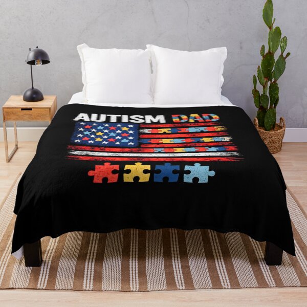 Item preview, Autism Dad American Flag Puzzle Awareness for boys and girls .. designed and sold by bilal sibgui.