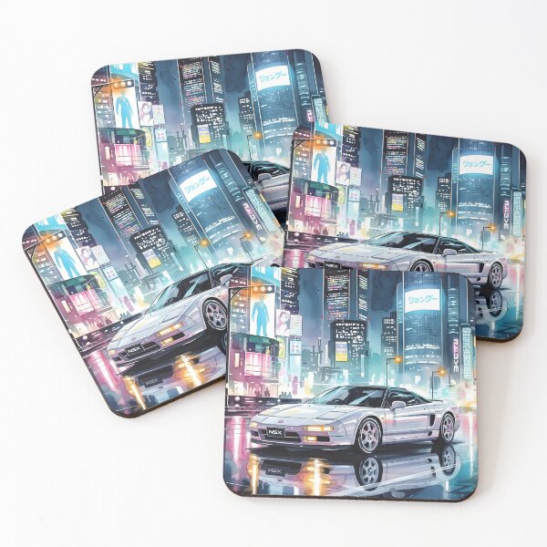 Item preview, Honda NSX NA1 Neon City Art Classic JDM Supercar Cyberpunk Illustration designed and sold by Motorline44.
