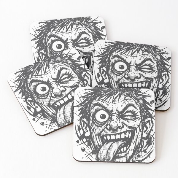 Item preview, A chaotic crazy face illustrated with distorted sketch lines. The exaggerated expression creates a bold graphic character. designed and sold by Dejbar.