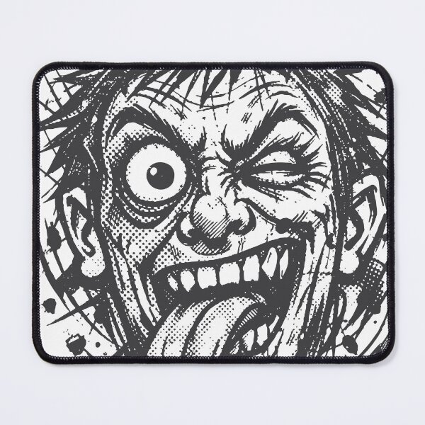 Item preview, A chaotic crazy face illustrated with distorted sketch lines. The exaggerated expression creates a bold graphic character. designed and sold by Dejbar.
