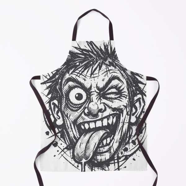 Item preview, A chaotic crazy face illustrated with distorted sketch lines. The exaggerated expression creates a bold graphic character. designed and sold by Dejbar.
