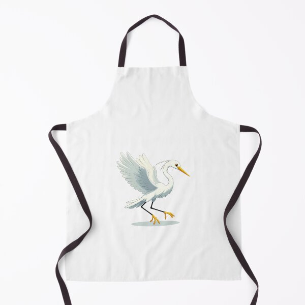 Item preview, A graceful white heron with outstretched wings, showcasing vibrant yellow feet and a keen eye. designed and sold by cave-canvas.