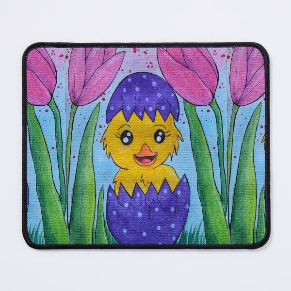 Item preview, Easter chick and tulips designed and sold by Paintedhues.