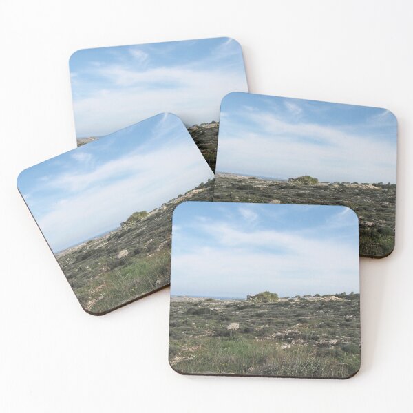 Item preview, Wide Coastal Countryside Landscape With Rocky Field, Distant Sea and Open Blue Sky designed and sold by Nmallia.