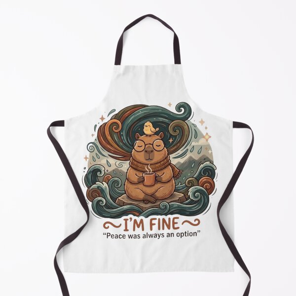 Item preview, Cute Zen Capybara Sticker – I'm Fine, Peace Was Always an Option – Meditation Animal Humor designed and sold by DoodleDashWorld.