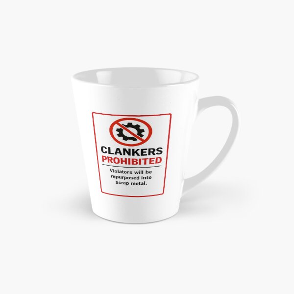 Item preview, funny clankers prohibited repurposed white sticker designed and sold by octozap.