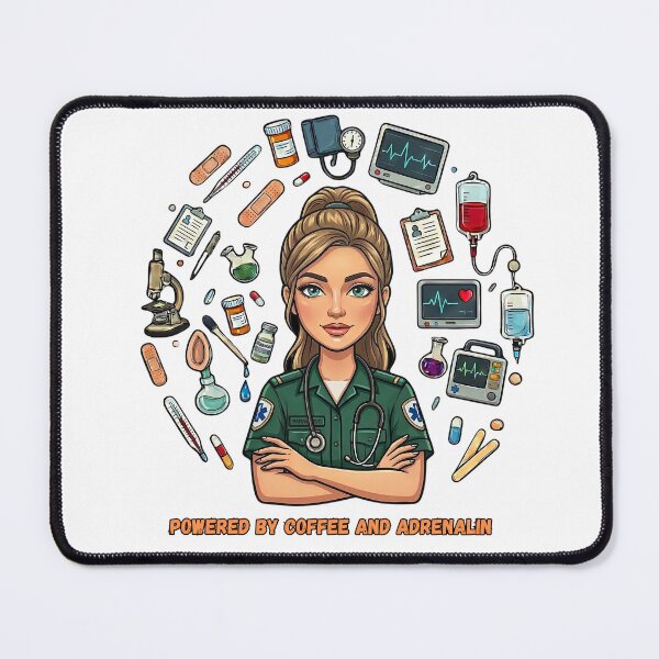 Item preview, Powered by coffee and adrenalin (paramedic) designed and sold by Nurse Eve.