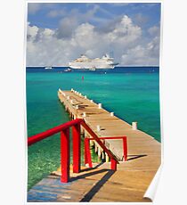 Cayman Islands cruise ship dock Poster