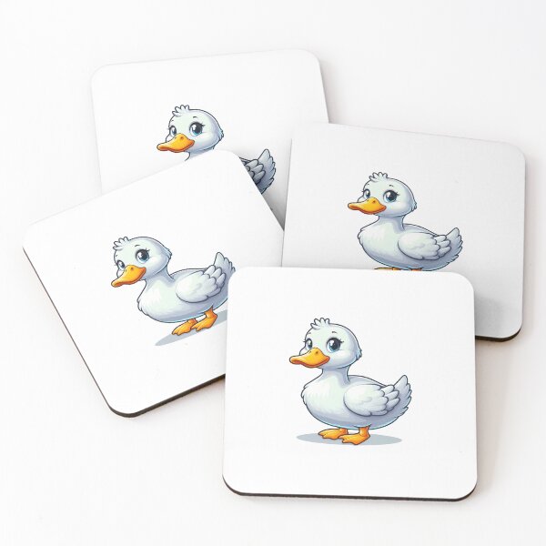 Item preview, Cute cartoon female duck with big eyes and fluffy feathers, standing cheerfully. designed and sold by cave-canvas.