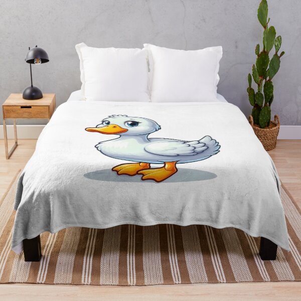 Item preview, Cute cartoon female duck with big eyes and fluffy feathers, standing cheerfully. designed and sold by cave-canvas.
