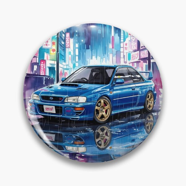 Item preview, Subaru Impreza WRX STI 22B Neon City Art JDM Rally Legend Cyberpunk Illustration designed and sold by Motorline44.
