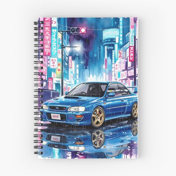 Item preview, Subaru Impreza WRX STI 22B Neon City Art JDM Rally Legend Cyberpunk Illustration designed and sold by Motorline44.
