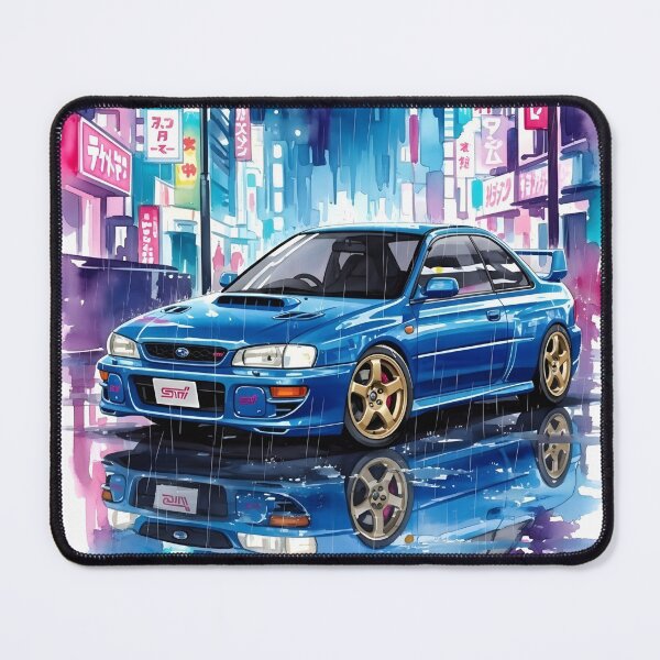 Item preview, Subaru Impreza WRX STI 22B Neon City Art JDM Rally Legend Cyberpunk Illustration designed and sold by Motorline44.