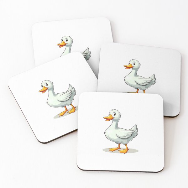 Item preview, A cheerful cartoon duck standing tall with a bright smile and vibrant orange feet. designed and sold by cave-canvas.