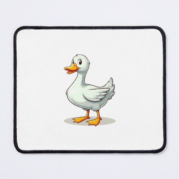 Item preview, A cheerful cartoon duck standing tall with a bright smile and vibrant orange feet. designed and sold by cave-canvas.
