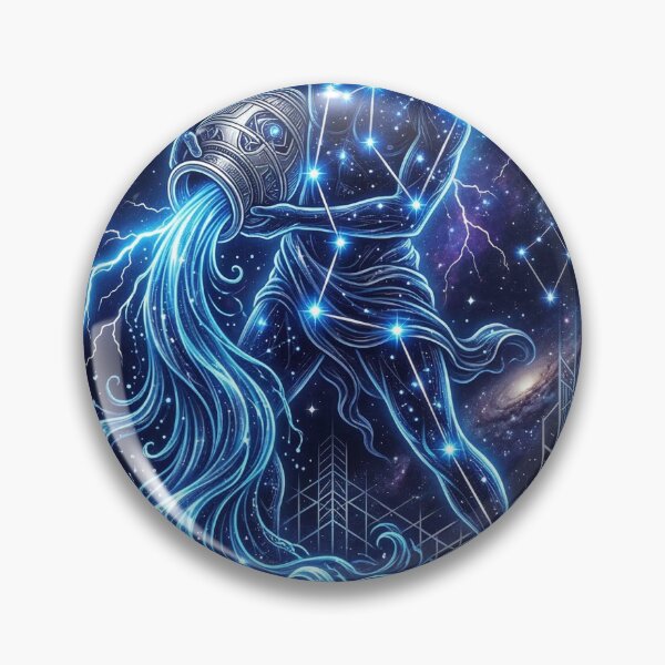 Item preview, Póster de arte mural cósmico del signo zodiacal Acuario y la constelación de la astrología. designed and sold by avsroding.