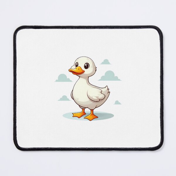 Item preview, Cute cartoon duckling standing proudly against a bright, fluffy cloud background. designed and sold by cave-canvas.