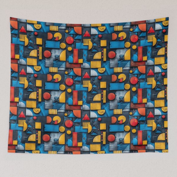 Item preview, Industrial 3D Abstract Geometric Block Pattern designed and sold by NTGUILTY.