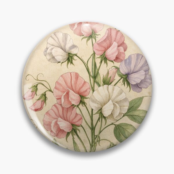 Item preview, Vintage Sweet Pea Botanical Illustration - Lathyrus Odoratus Antique Floral Print designed and sold by Darlin8888.