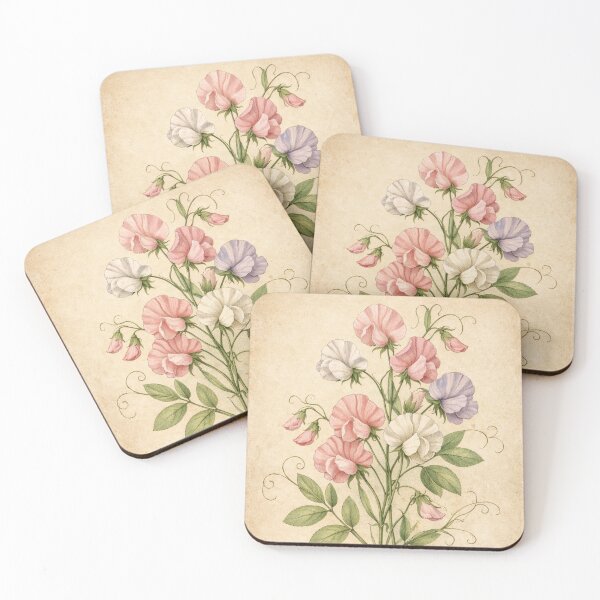 Item preview, Vintage Sweet Pea Botanical Illustration - Lathyrus Odoratus Antique Floral Print designed and sold by Darlin8888.