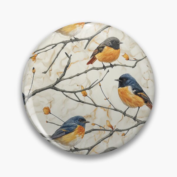 Item preview, Vintage Birds on Branches Marble Pattern designed and sold by NTGUILTY.