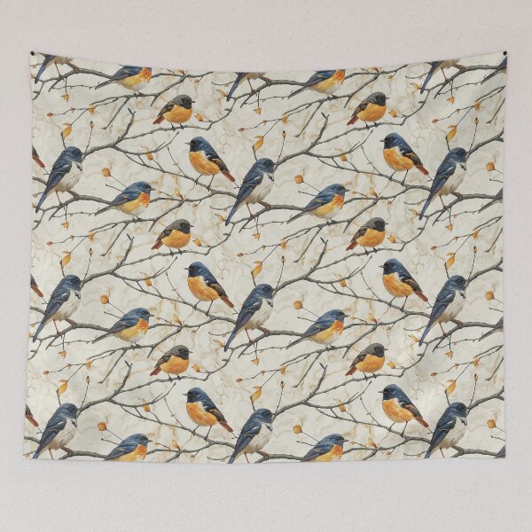 Item preview, Vintage Birds on Branches Marble Pattern designed and sold by NTGUILTY.