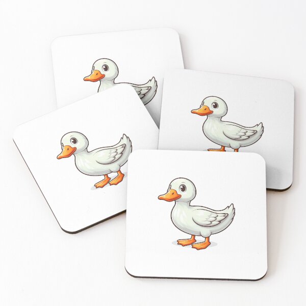 Item preview, Cute cartoon duck with a white body and orange feet, smiling playfully. designed and sold by cave-canvas.