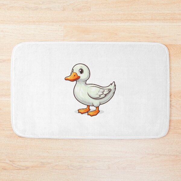 Item preview, Cute cartoon duck with a white body and orange feet, smiling playfully. designed and sold by cave-canvas.