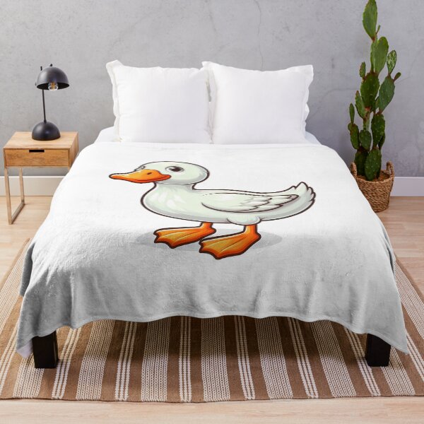 Item preview, Cute cartoon duck with a white body and orange feet, smiling playfully. designed and sold by cave-canvas.
