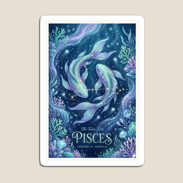 Item preview, Póster místico de arte mural de la constelación del signo zodiacal Piscis. designed and sold by avsroding.