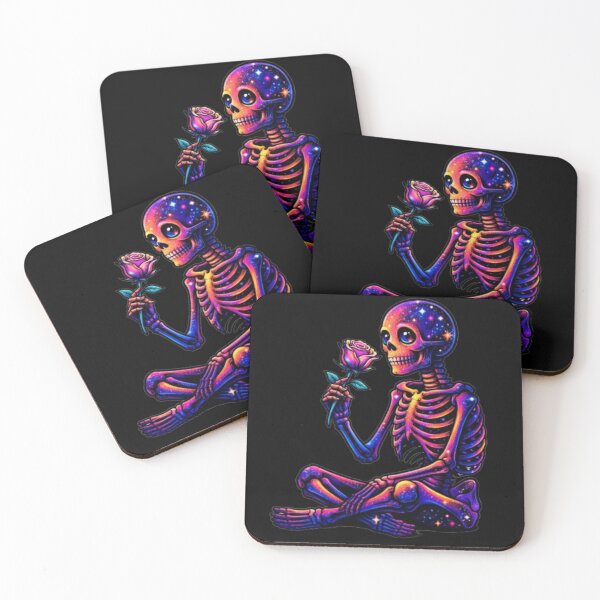 Item preview, Galaxy Skeleton Holding a Rose designed and sold by SOMANA7.