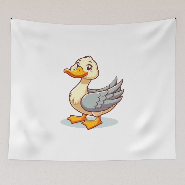Item preview, Cute cartoon duck with a cheerful expression and vibrant colors. designed and sold by cave-canvas.