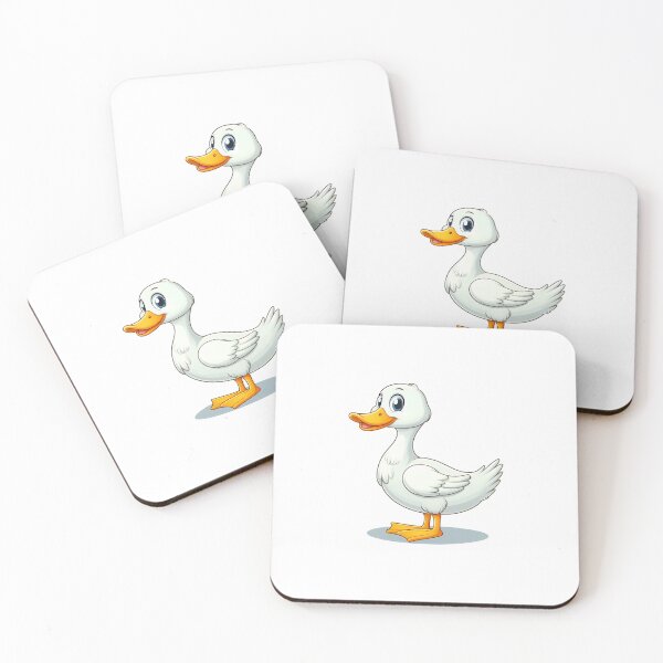 Item preview, A cheerful cartoon duck with a bright yellow beak and feet, standing proudly against a simple background. designed and sold by cave-canvas.