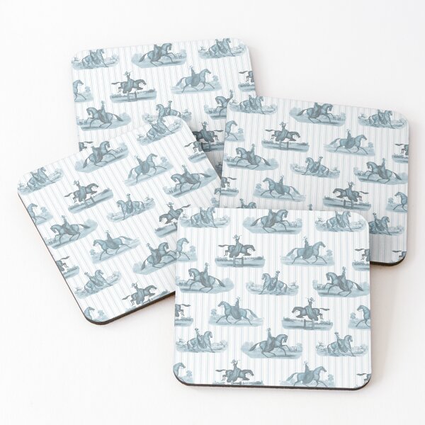 Item preview, Elegant Vintage English Country Horse Lady Riders Blue designed and sold by tanjica.