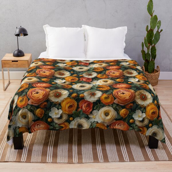 Item preview, Golden Ranunculus and Cream Floral Pattern designed and sold by NTGUILTY.