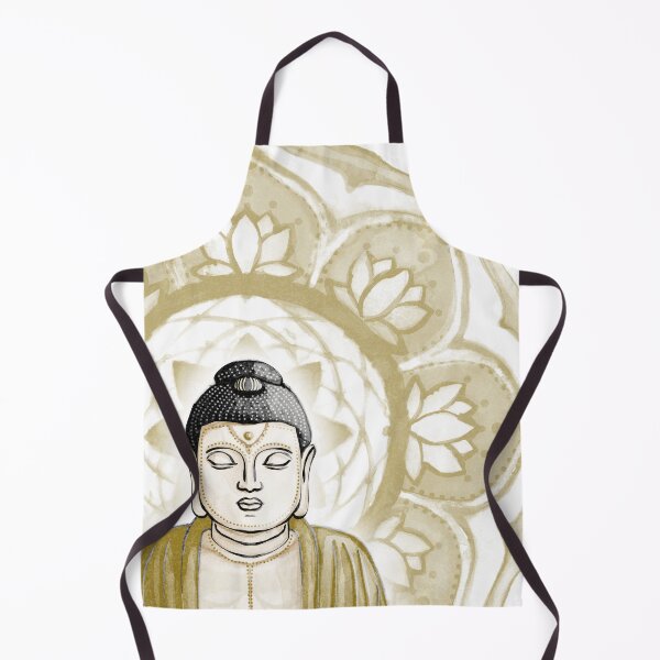 Item preview, Buddha Padma Watercolor - Fawn Coal Ochre - Ochre Halo designed and sold by Irene Estelle.