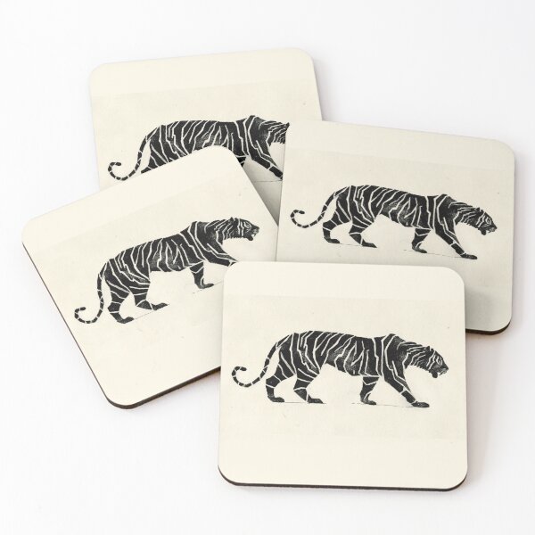Item preview, Tiger walks on a plain surface designed and sold by anytka.