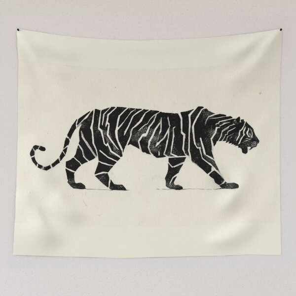 Item preview, Tiger walks on a plain surface designed and sold by anytka.