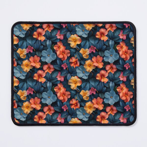 Item preview, Deep Teal and Sunset Orange Floral Pattern designed and sold by NTGUILTY.