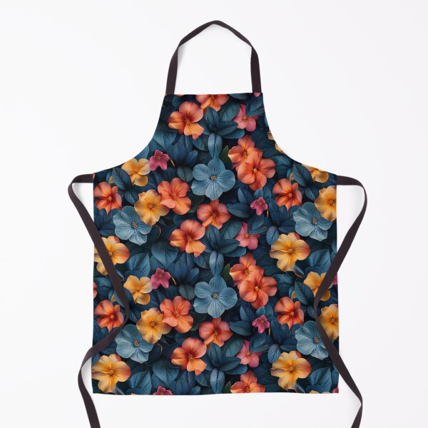 Item preview, Deep Teal and Sunset Orange Floral Pattern designed and sold by NTGUILTY.