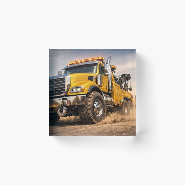 Item preview, Yellow Tow Truck – Hyper Realistic 3D Off-Road Vehicle 3/4 Front View designed and sold by Creative Design Studio.