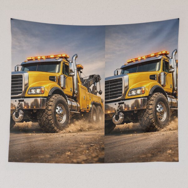 Item preview, Yellow Tow Truck – Hyper Realistic 3D Off-Road Vehicle 3/4 Front View designed and sold by Creative Design Studio.