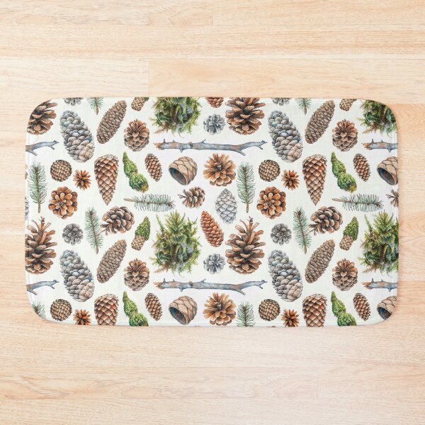 Item preview, Rustic Watercolor Forest Pinecone and Moss Pattern designed and sold by NTGUILTY.