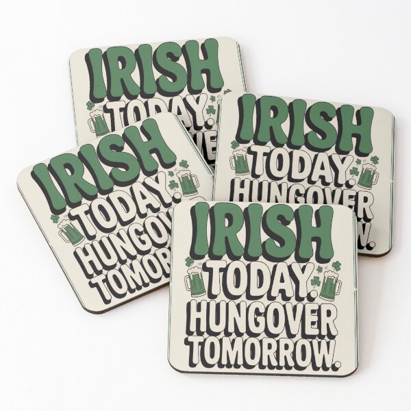 Item preview, Irish Today Hungover Tomorrow Funny St. Patrick’s Day Beer-Shamrock Drinking Humor designed and sold by InspiredCreatives.