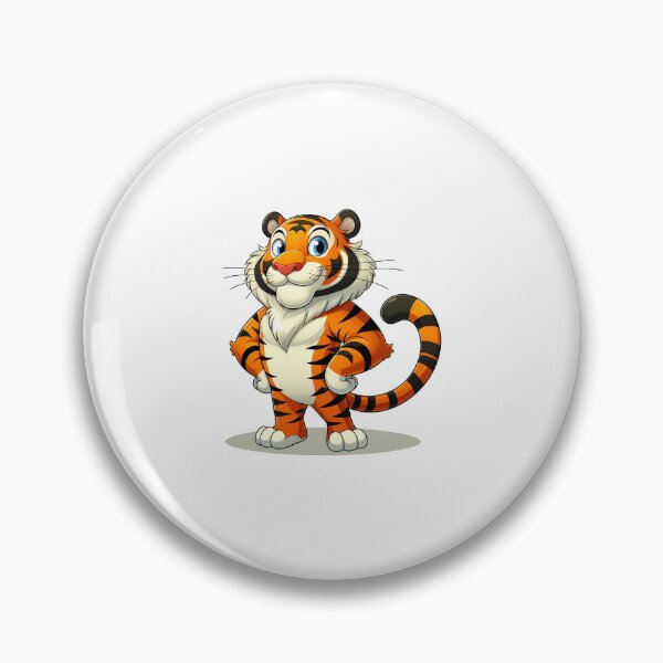 Item preview, Cheerful cartoon tiger character with vibrant colors, expressing confidence in a playful pose. designed and sold by cave-canvas.