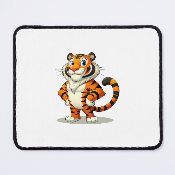 Item preview, Cheerful cartoon tiger character with vibrant colors, expressing confidence in a playful pose. designed and sold by cave-canvas.