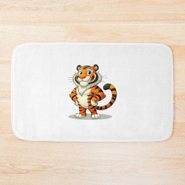 Item preview, Cheerful cartoon tiger character with vibrant colors, expressing confidence in a playful pose. designed and sold by cave-canvas.