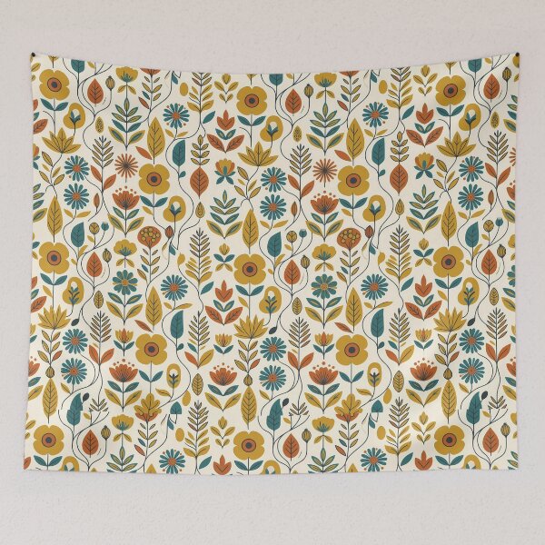 Item preview, Minimalist Bauhaus Geometric Floral Seamless Pattern designed and sold by InkedHorizon.