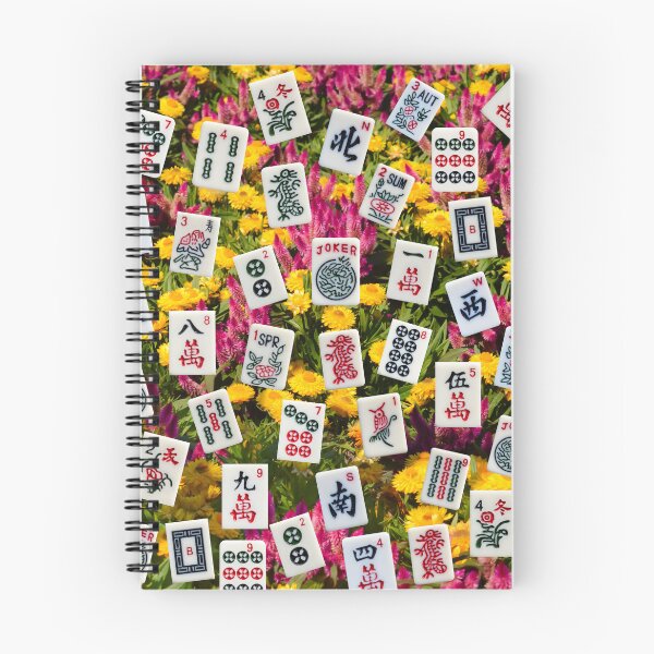 Item preview, Mahjong tiles (symbols) on colorful wildflowers  designed and sold by Zina Stromberg.